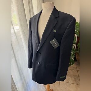 Lauren Ralph Lauren Navy Wool Blazer Men’s 40S 34W Classic Fit‎ Suit Jacket NWT
